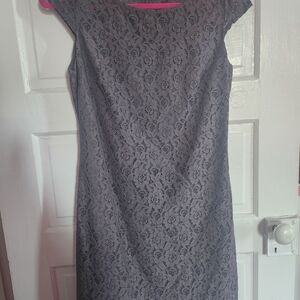 Jacob Gray Lace Midi Dress